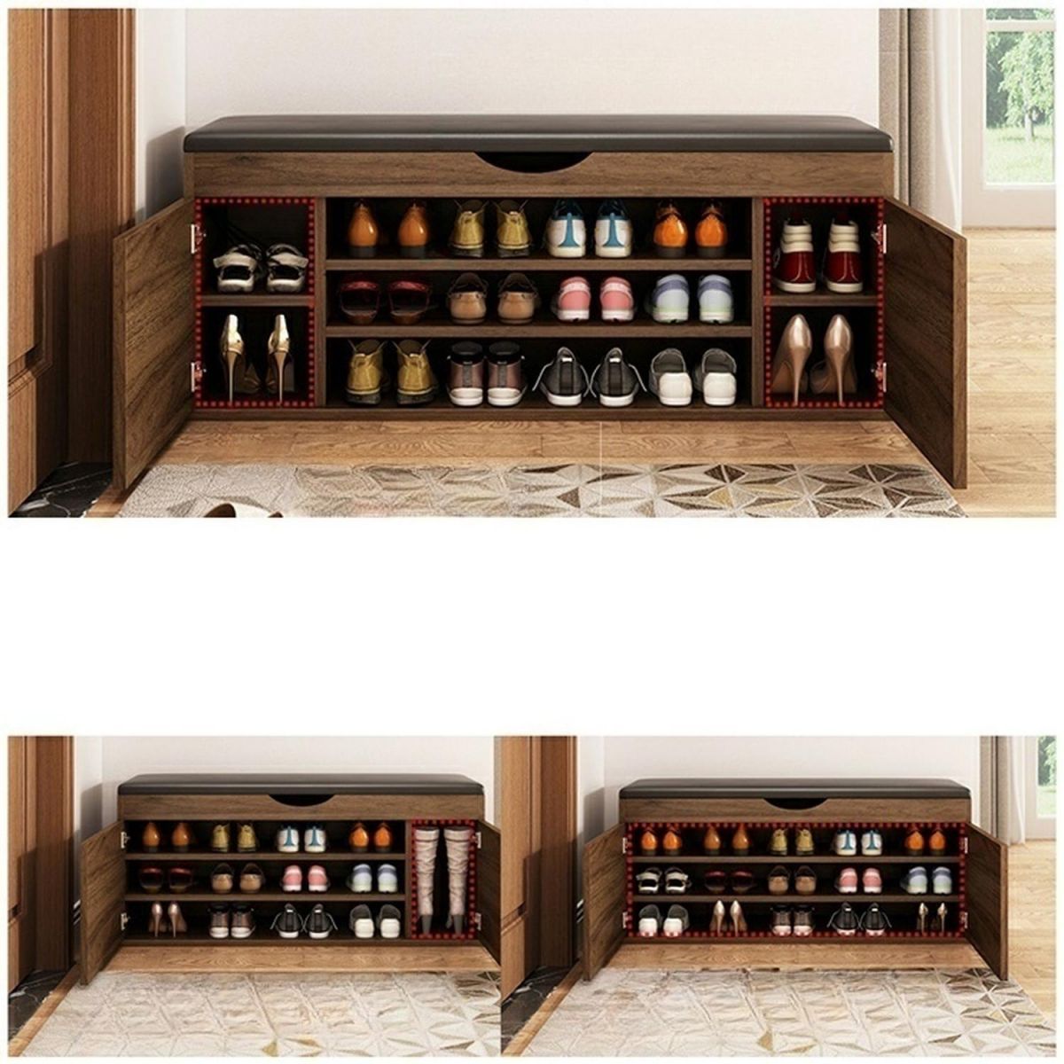 خزانة أحذية ومقعد استقبال أنيق