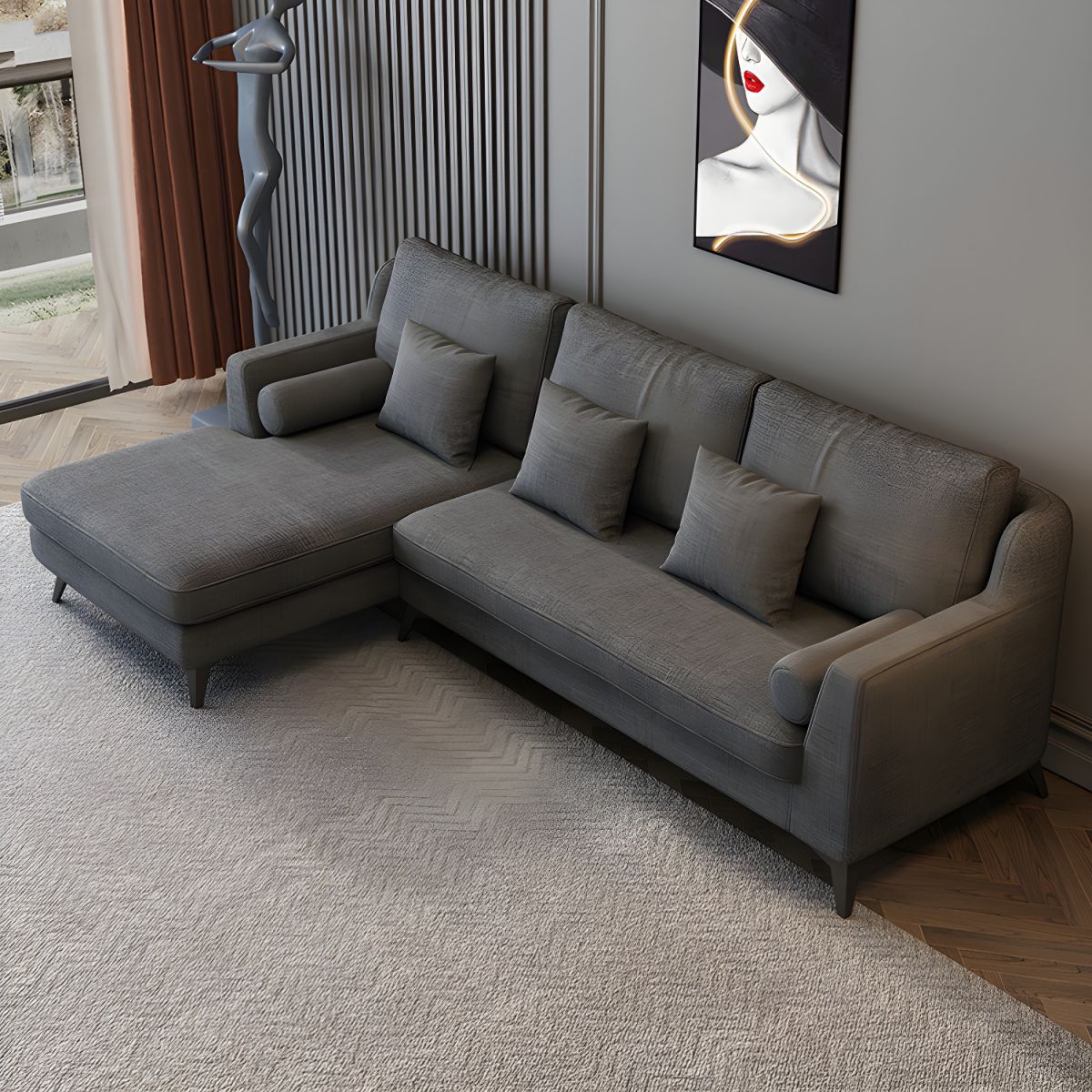 أريكة زاوية فاخرة بتصميم عصري ومريح