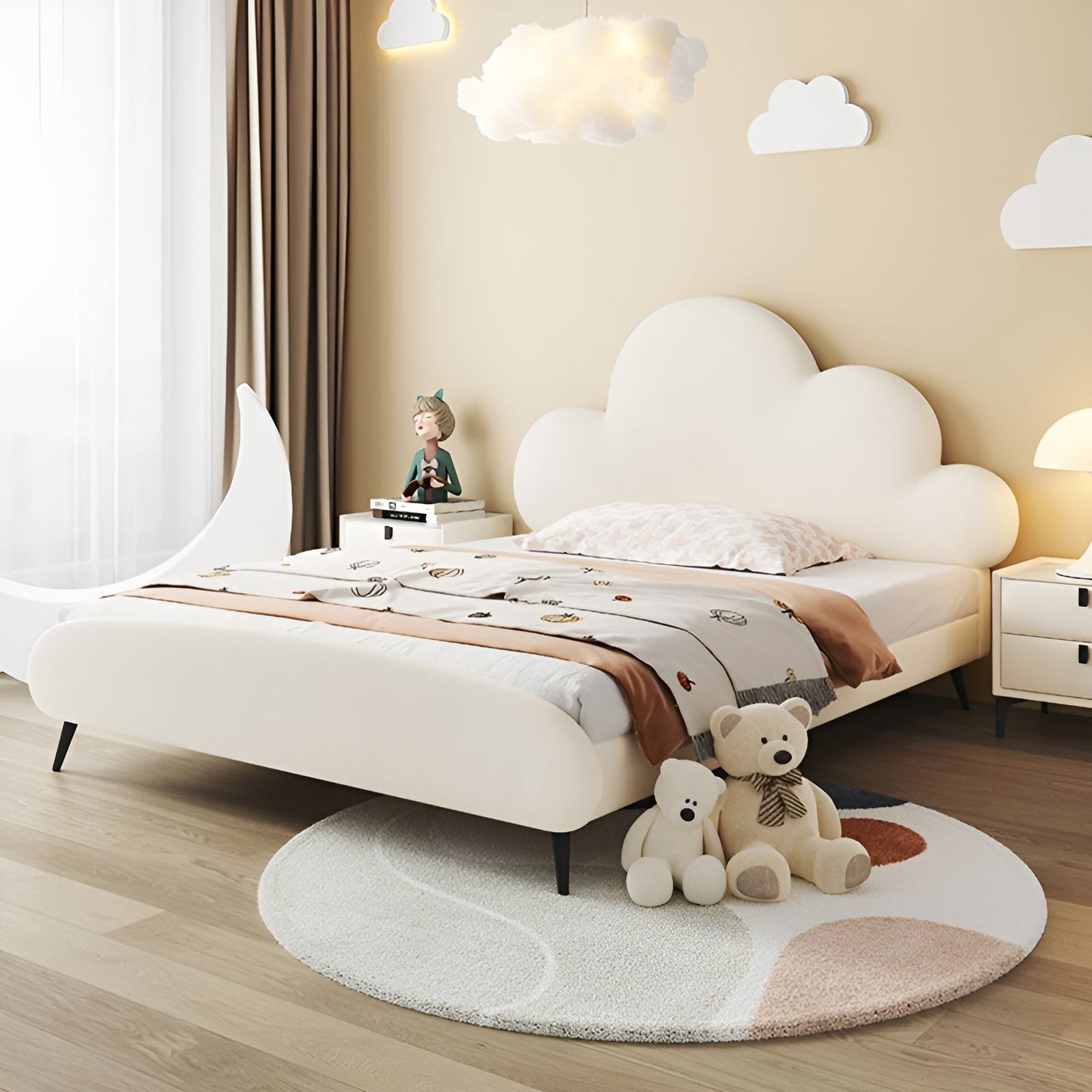سرير أطفال بتصميم السحابة المريح والعصري