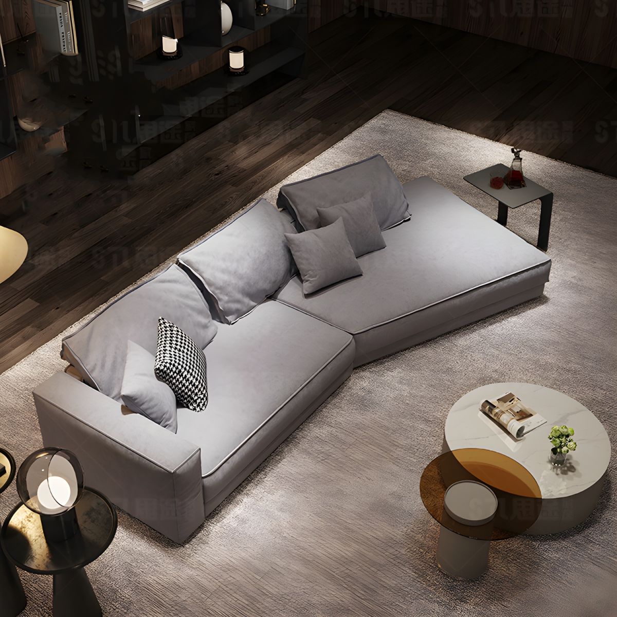 أريكة زاوية فاخرة بتصميم معاصر