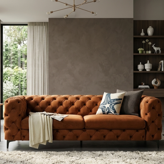 كنبة مودرن فاخرة بتصميم كابيتوني أنيق