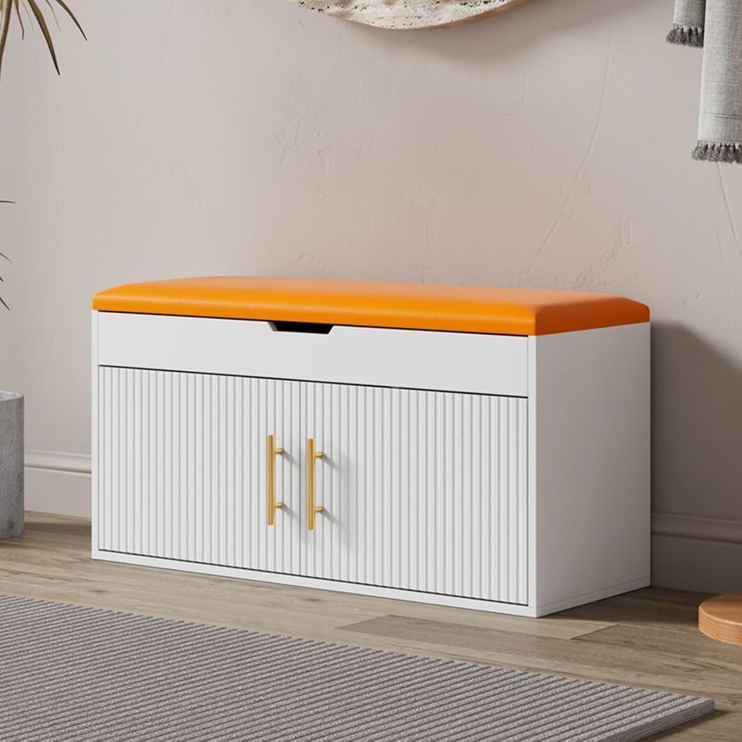 مقعد وخزانة أحذية بتصميم فاخر