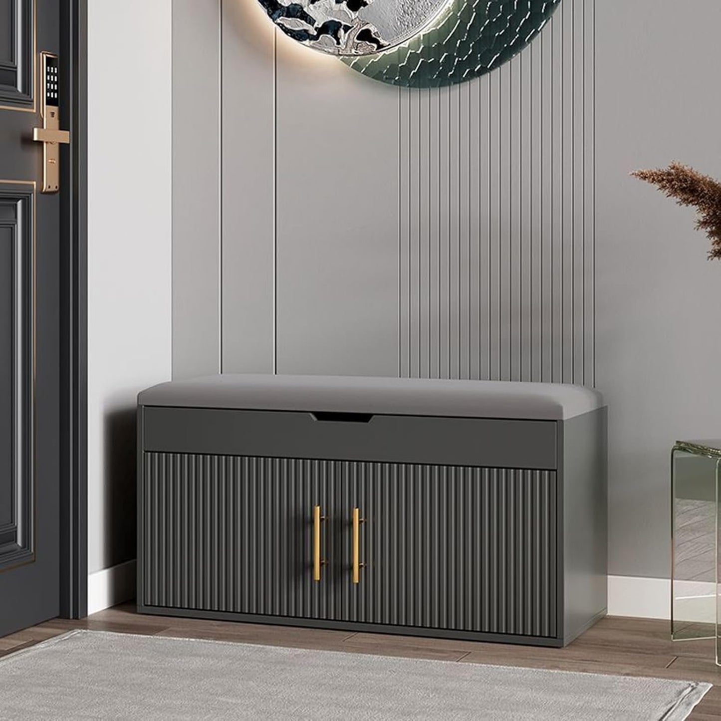 مقعد وخزانة أحذية بتصميم فاخر