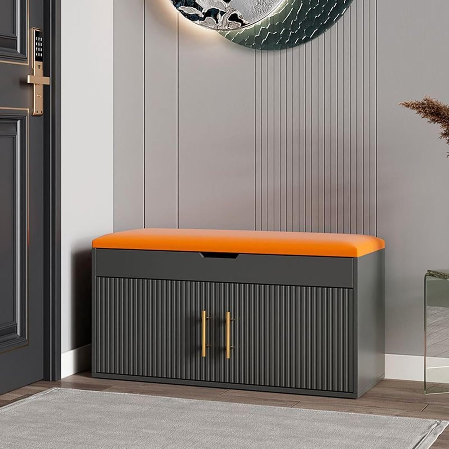 مقعد وخزانة أحذية بتصميم فاخر