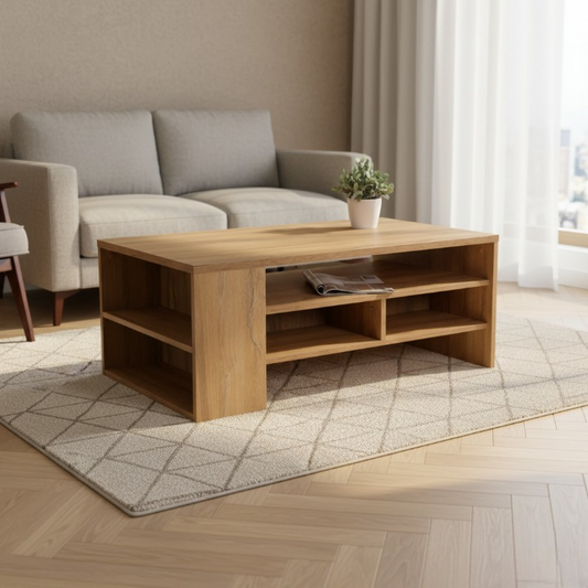 طاولة وسط خشبية أنيقة متعددة الاستخدامات