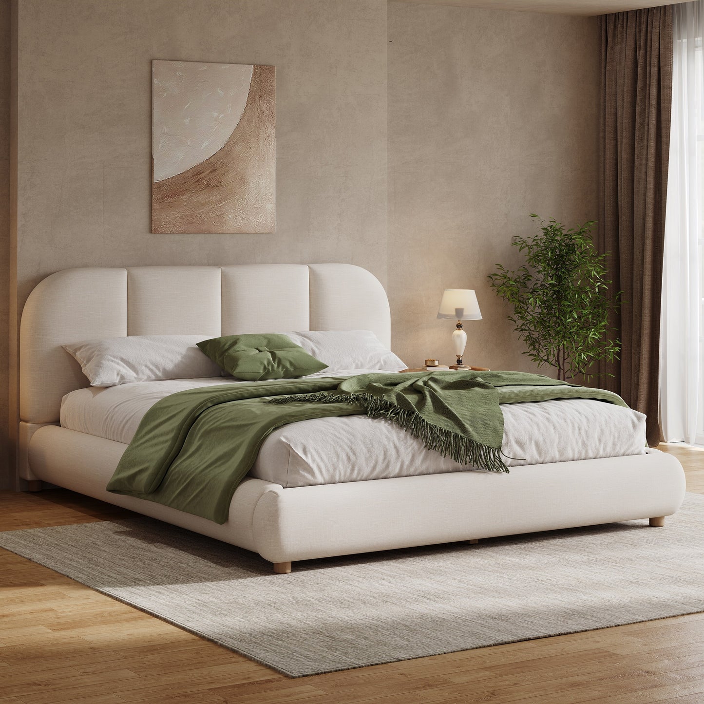 سرير مودرن بتصميم ناعم وأناقة عصرية
