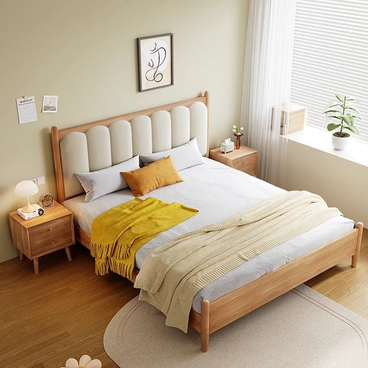 سرير مودرن بلمسة خشبية أنيقة